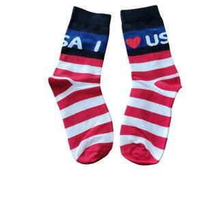 I ❤️ USA Red/White/Blue Flag Patriotic American Socks